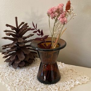 Dansk Designs Heavy Amber Glass Vase